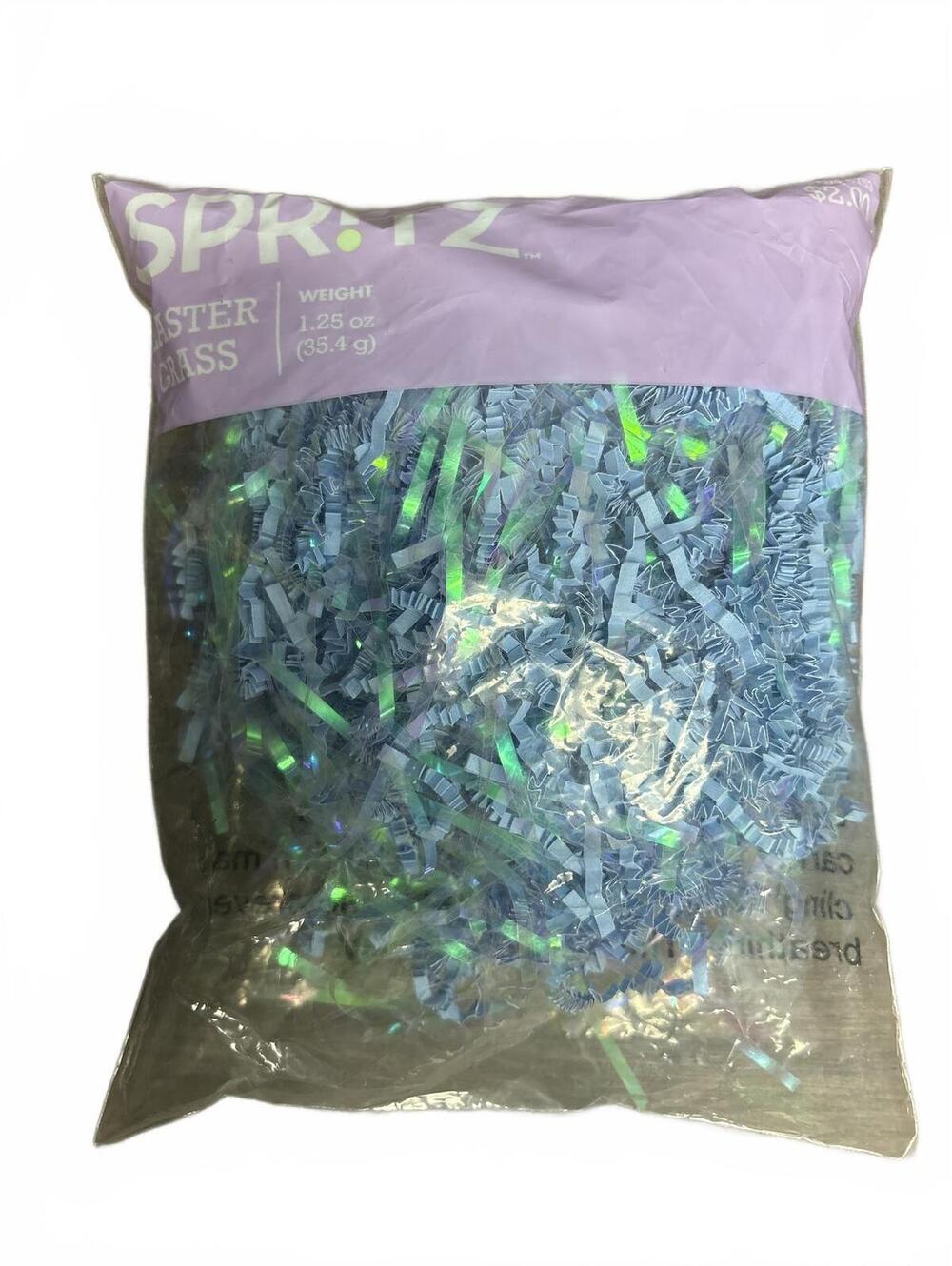 Spritz Blue Holographic Crinkle Paper / Easter Grass (1.25 oz)